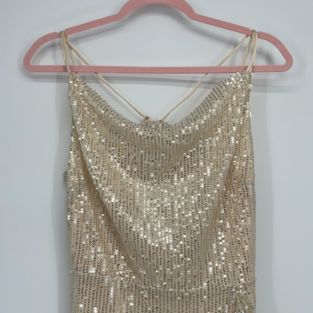 1.4.3. Story by Line Up Gold Sequin Mini Dress - Picture 2 of 7